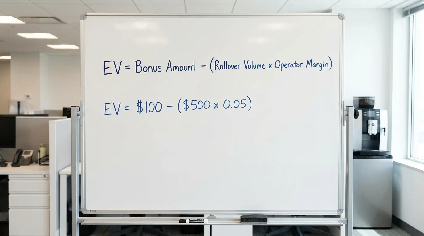 Fórmula de cálculo del valor esperado de un bono de apuestas con ejemplo numerico