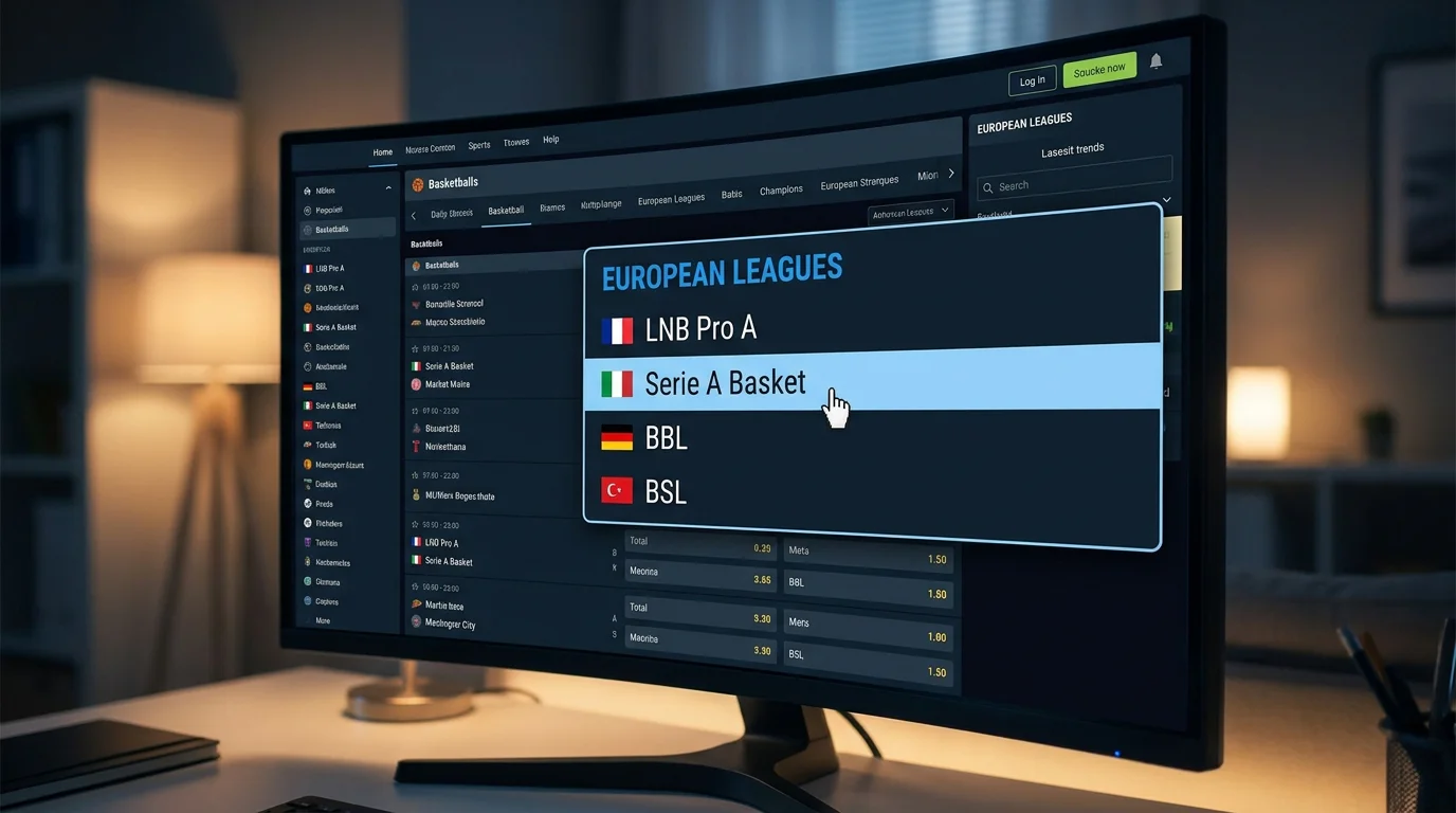 Listado de ligas europeas de baloncesto con indicadores de cobertura de mercados de apuestas
