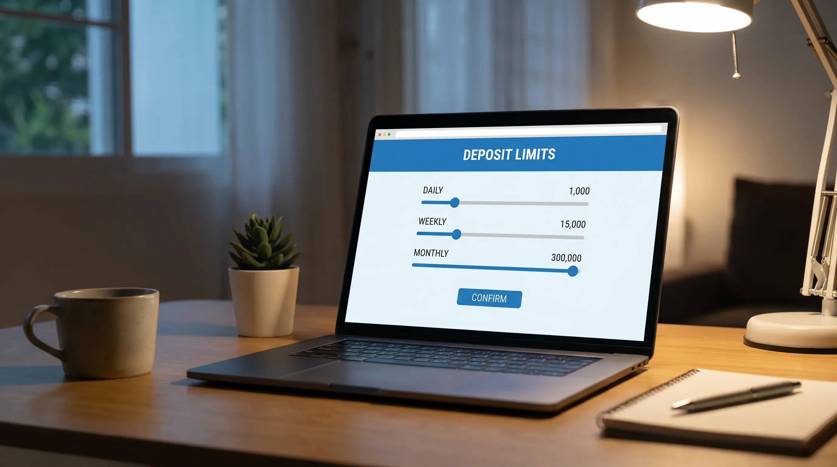 Interfaz de configuración de límites en una cuenta de operador con opciones diario semanal mensual
