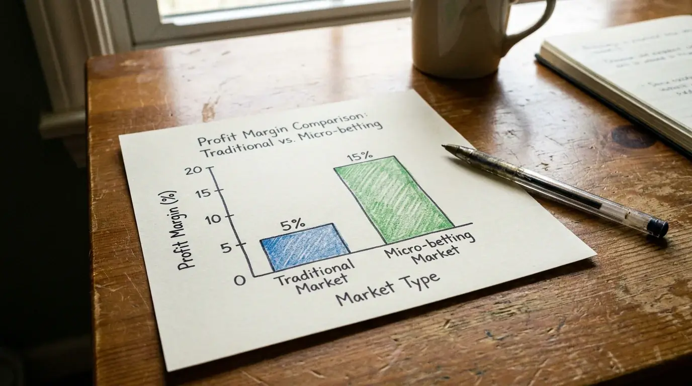 Gráfico simple mostrando diferencia de márgenes entre mercados tradicionales y rápidos