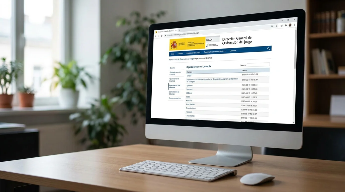 Verificación de licencia DGOJ en la web del regulador español de apuestas deportivas