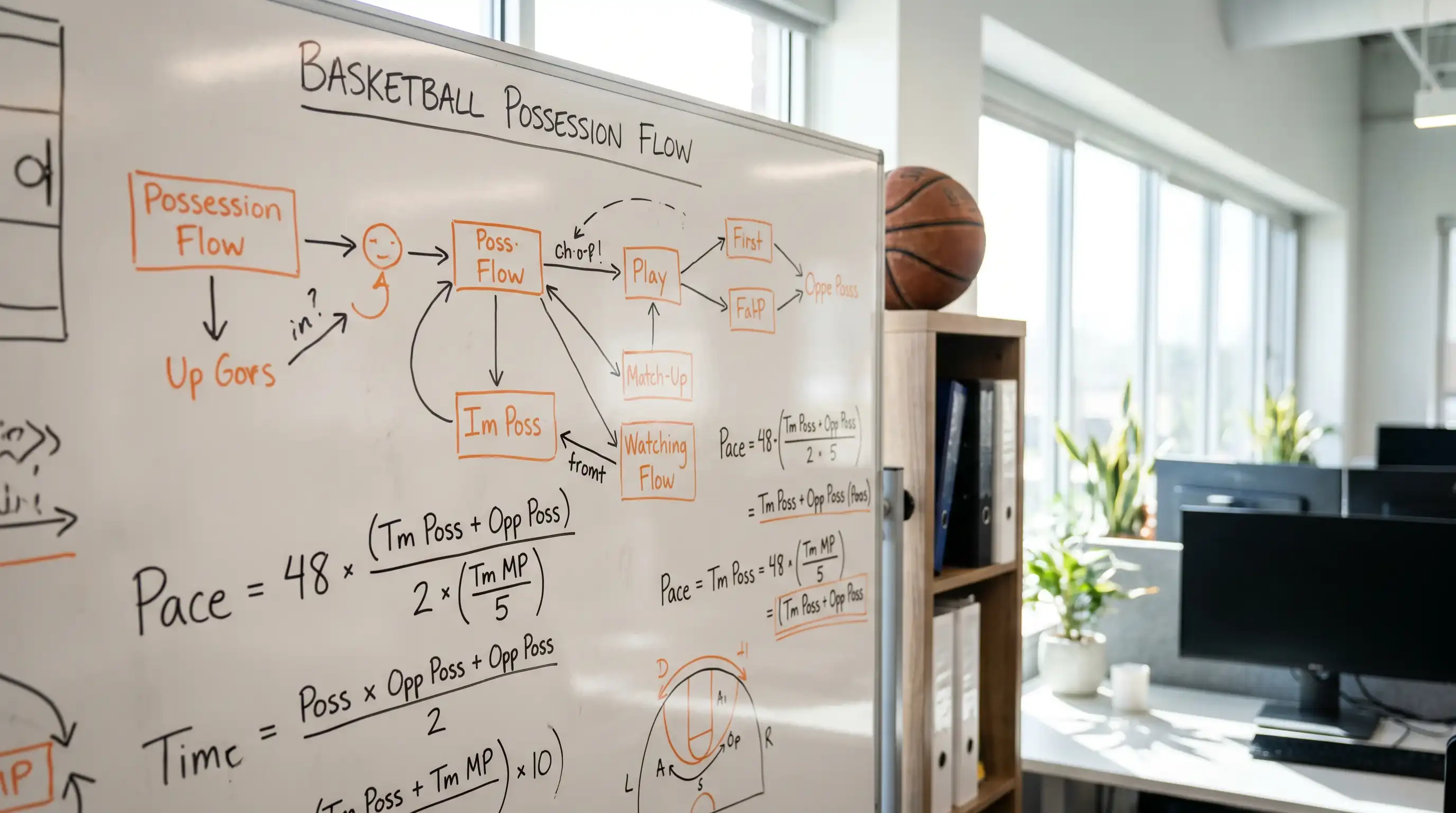Comparación de ritmo de juego Pace entre dos equipos de baloncesto con datos de posesiones